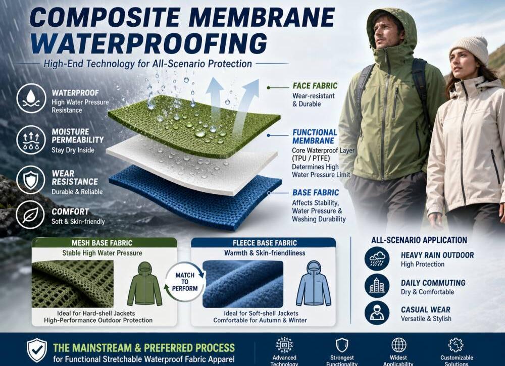 Functional TOP 1 — Stretchable Waterproof Fabric — Composite Fabric