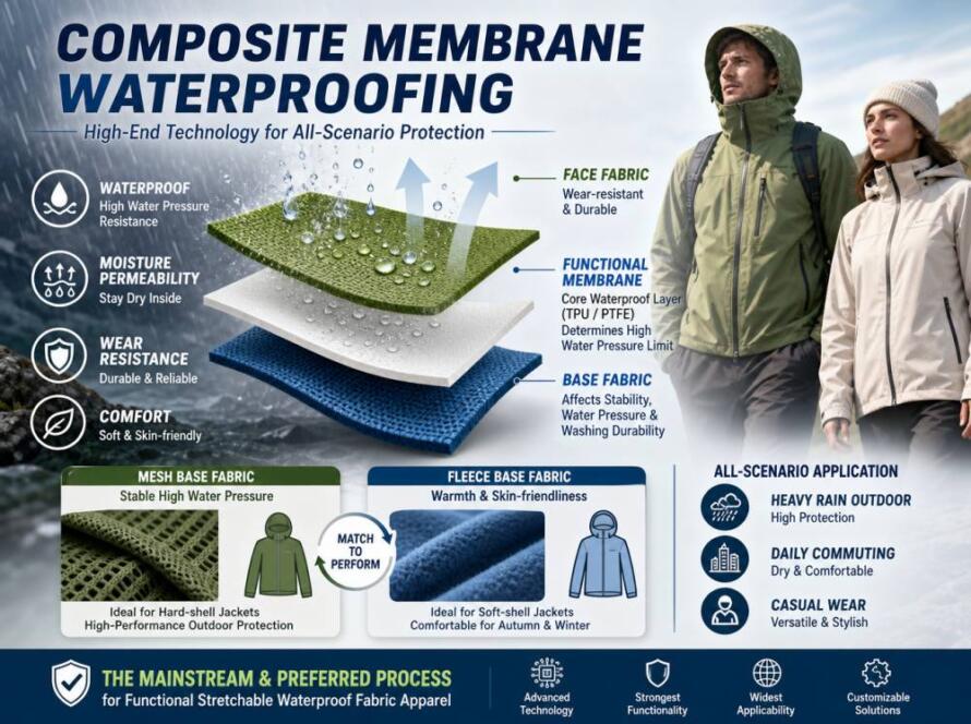 Functional TOP 1 — Stretchable Waterproof Fabric — Composite Fabric