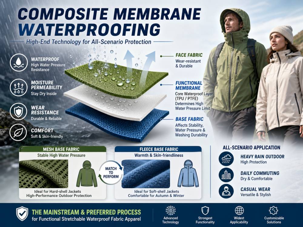 Functional TOP 1 — Stretchable Waterproof Fabric — Composite Fabric