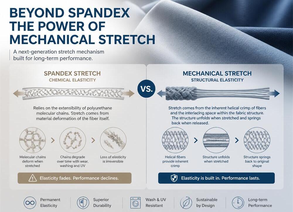 T400 Spandex-Free Stretch Fabric vs. Spandex