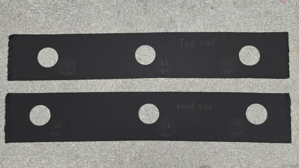 Twisted nylon four-way stretch sampling test