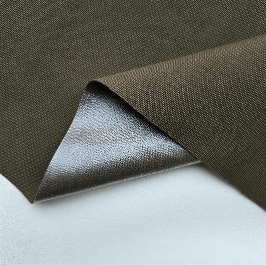 Fabric swatch — 500D Nylon Taslan Oxford laminated with high-permeability TPU 0.02 mm, face texture close-up