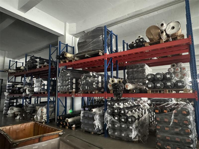 TPU and ePTFE membrane rolls in the dedicated membrane storage area